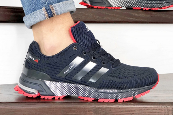 Мужские кроссовки Adidas Marathon TR темно-синие с красным