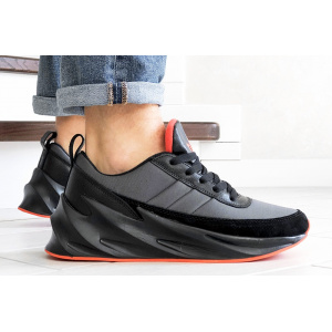 Мужские кроссовки Adidas Sharks серые с черным и оранжевым