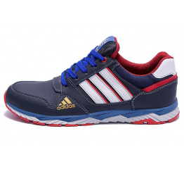Мужские кроссовки Adidas синие с белым и красным