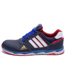 Чоловічі кросівки Adidas сині з білим и красным
