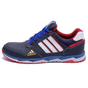 Мужские кроссовки Adidas синие с белым и красным
