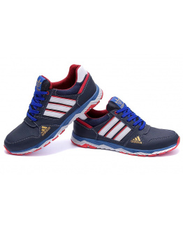 Чоловічі кросівки Adidas сині з білим и красным