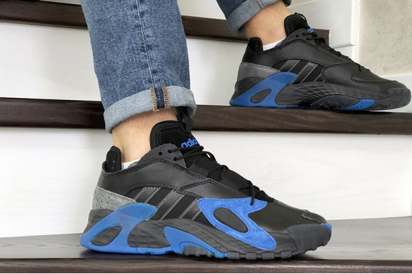 Мужские кроссовки Adidas Streetball черные с синим
