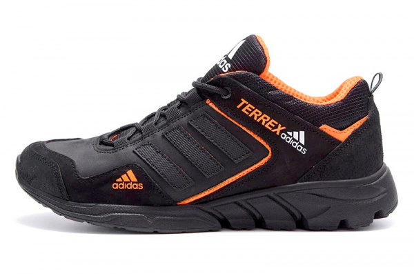 Мужские кроссовки Adidas Terrex черные с оранжевым
