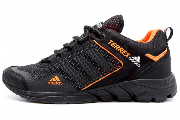 Мужские кроссовки Adidas Terrex черные с оранжевым
