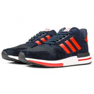 Мужские кроссовки Adidas ZX 500 RM темно-синие с красным