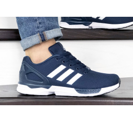 Мужские кроссовки Adidas ZX Flux темно-синие с белым