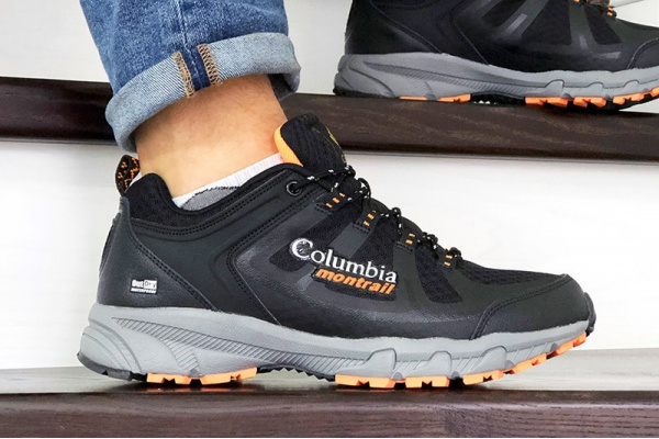 Мужские кроссовки Columbia Montrail черные с оранжевым