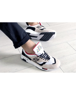 Чоловічі кросівки New Balance 1500 бежеві з білим и красным