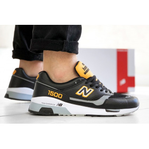 Чоловічі кросівки New Balance 1500 чорні з білим и желтым