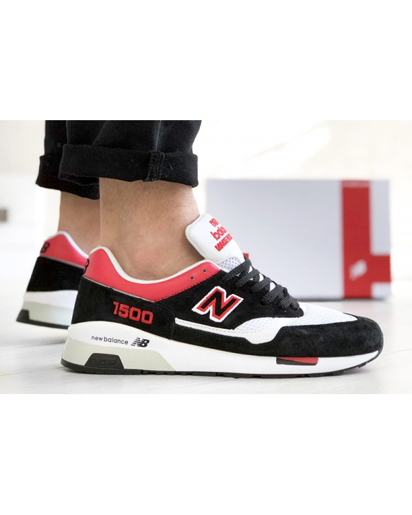 Мужские кроссовки New Balance 1500 черные с красным и белым