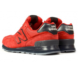 Мужские кроссовки New Balance 574 красные с темно-синим