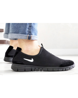 Чоловічі кросівки Nike Air Free Run 3.0 Slip-On чорні з білим