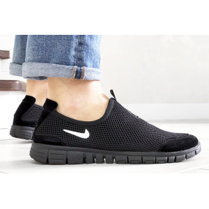 Мужские кроссовки Nike Air Free Run 3.0 Slip-On черные с белым