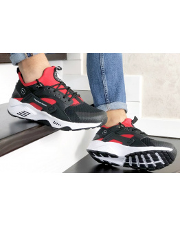 Чоловічі кросівки Nike Air Huarache х Fragment Design чорні з білим и красным