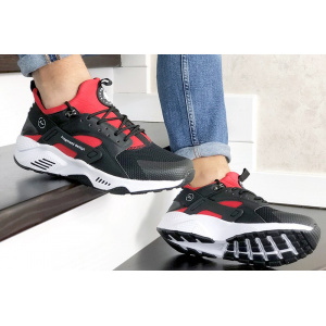 Мужские кроссовки Nike Air Huarache х Fragment Design черные с белым и красным