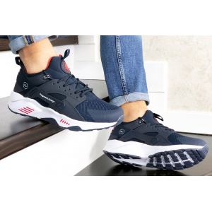 Мужские кроссовки Nike Air Huarache х Fragment Design темно-синие с белым