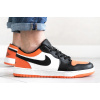 Мужские кроссовки Nike Air Jordan 1 Low белые с черным и оранжевым