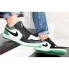Купить Мужские кроссовки Nike Air Jordan 1 Low белые с черным и зеленым