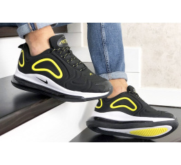 Мужские кроссовки Nike Air Max 720 черные с белым и желтым