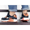 Купить Мужские кроссовки Nike Air Max 90 черные с белым и оранжевым