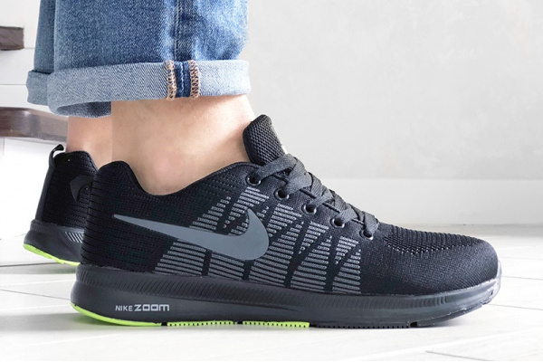Мужские кроссовки Nike Air Zoom черные с серым