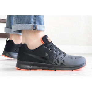 Мужские кроссовки Nike Air Zoom черные с серым и оранжевым