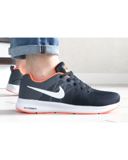 Мужские кроссовки Nike Air Zoom черные с серым и оранжевым