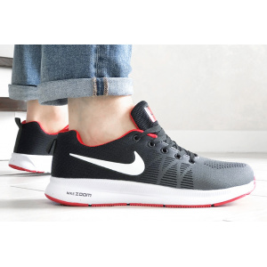 Мужские кроссовки Nike Air Zoom серые с черным