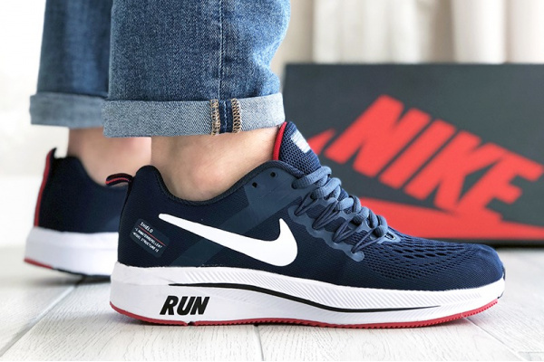 Мужские кроссовки Nike Shield Run темно-синие с белым и красным