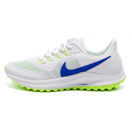 Мужские кроссовки Nike Zoom белые с синим и салатовым