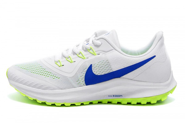 Мужские кроссовки Nike Zoom белые с синим и салатовым