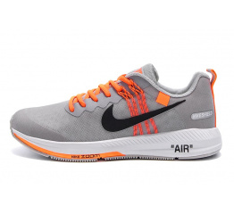 Мужские кроссовки Nike Zoom x Off-White серые с оранжевым