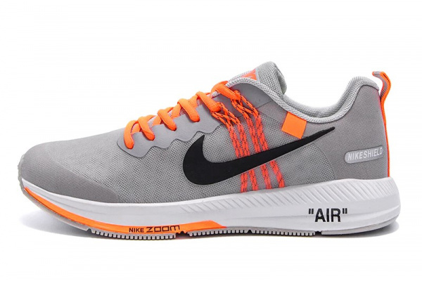 Мужские кроссовки Nike Zoom x Off-White серые с оранжевым