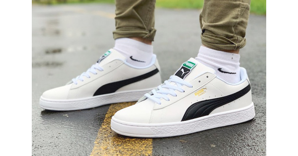 Puma basket white mens sale