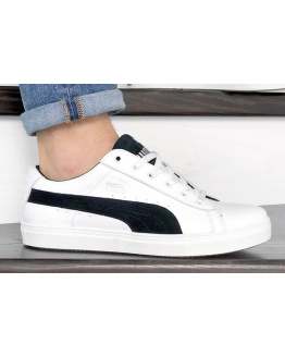 Мужские кроссовки Puma Suede белые с черным