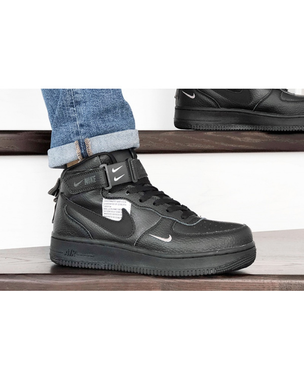 Чоловічі високі кросівки Nike Air Force 1 '07 Mid Lv8 Utility чорні