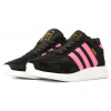 Женские кроссовки Adidas Iniki Runner черные с розовым