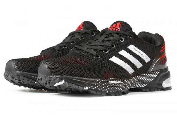 Женские кроссовки Adidas Marathon TR черные с белым и красным