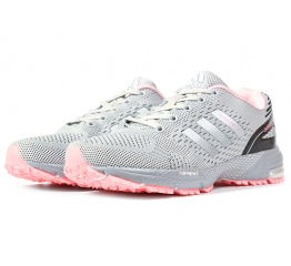 Женские кроссовки Adidas Marathon TR серые с розовым