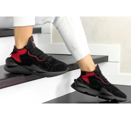 Женские кроссовки Adidas Y-3 Kaiwa черные с красным