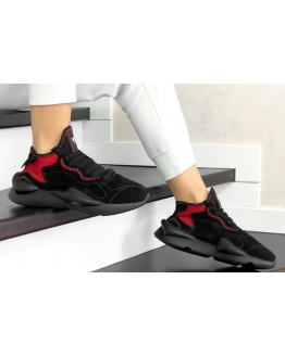 Жіночі кросівки Adidas Y-3 Kaiwa чорні з червоним