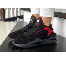 Женские кроссовки Adidas Y-3 Kaiwa черные с красным
