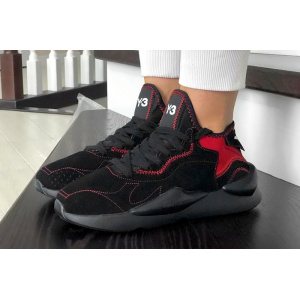 Женские кроссовки Adidas Y-3 Kaiwa черные с красным