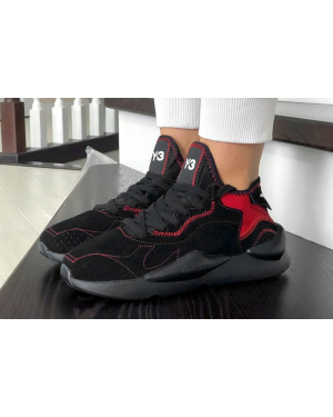 Жіночі кросівки Adidas Y-3 Kaiwa чорні з червоним