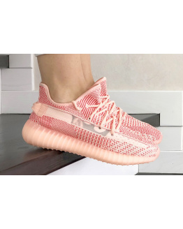 Жіночі кросівки Adidas Yeezy Boost 350 V2 персиковые з червоним