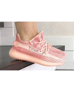 Жіночі кросівки Adidas Yeezy Boost 350 V2 персиковые з червоним