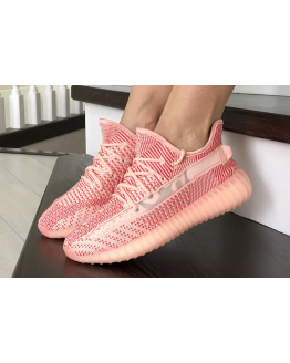Жіночі кросівки Adidas Yeezy Boost 350 V2 персиковые з червоним