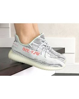 Жіночі кросівки Adidas Yeezy Boost 350 V2 сірі з бірюзовим