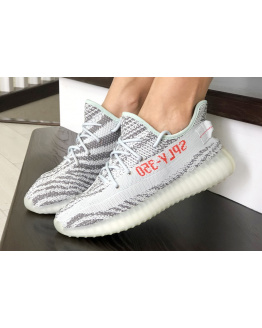 Жіночі кросівки Adidas Yeezy Boost 350 V2 сірі з бірюзовим